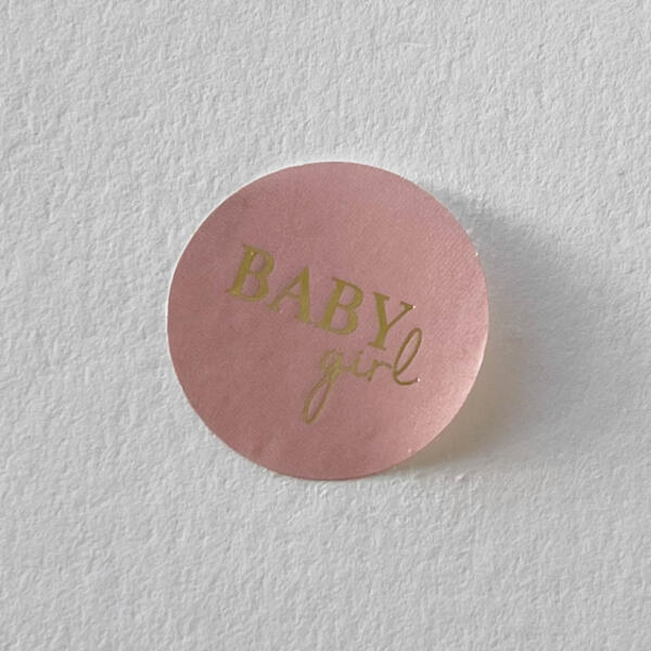 Babyroze sluitzegel, goud 'Baby Girl'