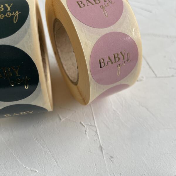 Babyroze sluitzegel, goud 'Baby Girl'